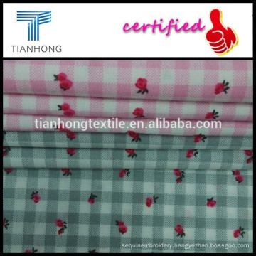 small flower pattern two color woven technic 100 cotton yarn dyed print fabric for garment